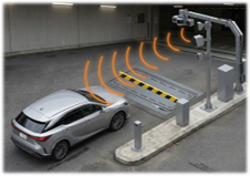 RFIDで接近車両を非接触認証するイメージ